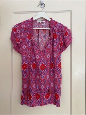 Rose & Olive Pink and Red Paisley Blouse